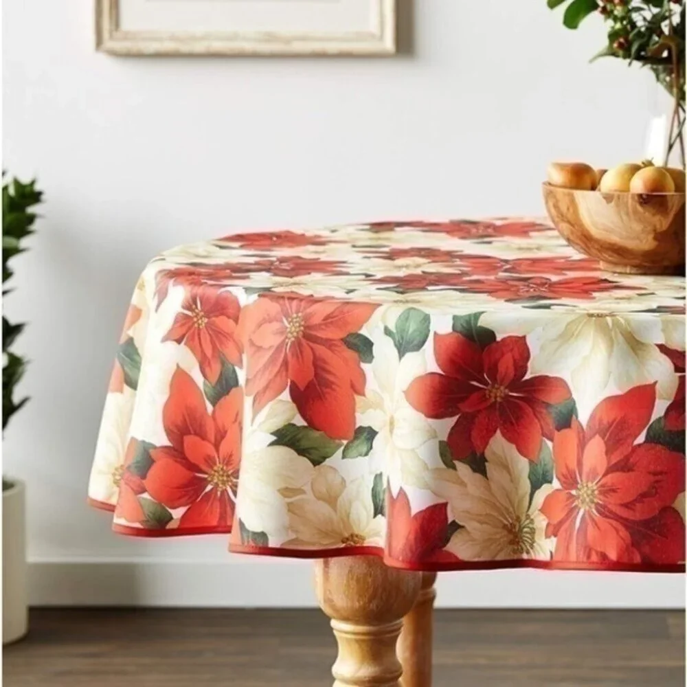 60” Round Vintage Euro Seasonal Floral Tablecloth
